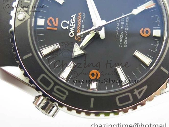 0127 GoodFit Planet Ocean Pro 45mm OMF 1:1 Best Edition Orange Marker On Rubber Strap A8500 (Black Balance Wheel) 8139